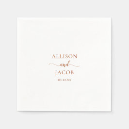 Servilleta De Papel Elegante Boda simple de Terra Cotta