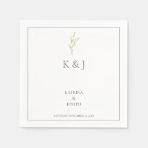 Elegante Boda simple Minimalista Hojas de oliva ve