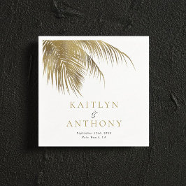 Servilleta De Papel Elegante Boda Tropical Palm Tree Beach