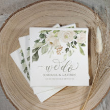 Elegante Boda Verde Foliage Cocktail Blanco