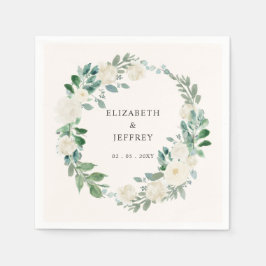 Servilleta De Papel Elegante Boho Summer Spring Boda de flores de marf