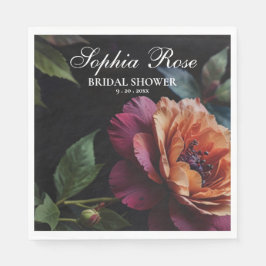 Servilleta De Papel Elegante boho vintage de moho floral rojo de durmi