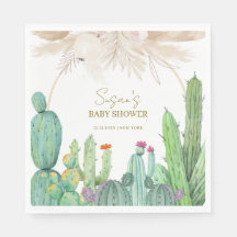 Elegante Boho Western Cactus Arch Baby Shower