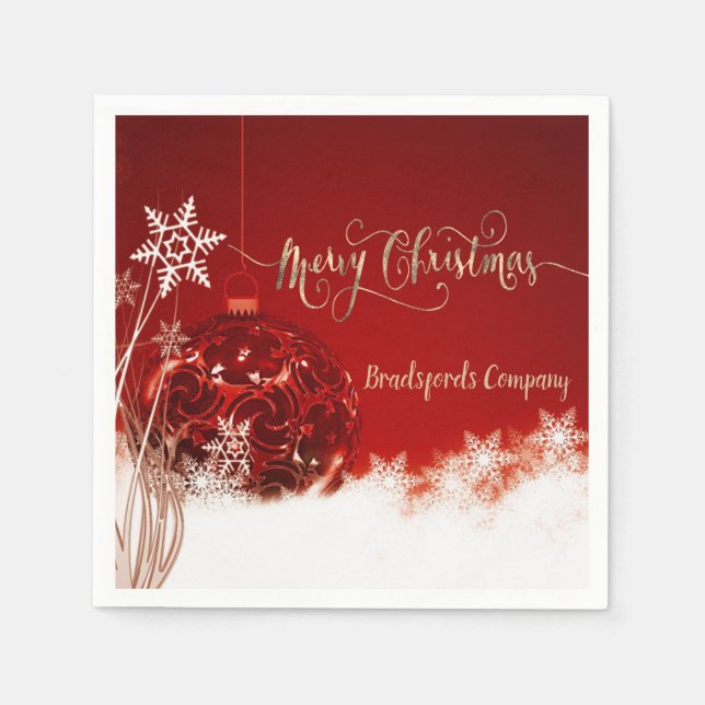 Servilleta De Papel Elegante Bola de Navidad (Anverso)