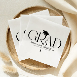 Servilleta De Papel Elegante Borla de Graduación Blanca