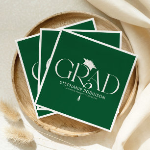 Servilleta De Papel Elegante Borla de Graduación Verde