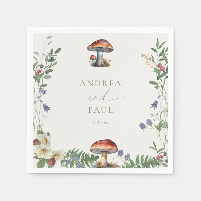 Servilleta De Papel Elegante Bosque | Boda en el Bosque (Anverso)