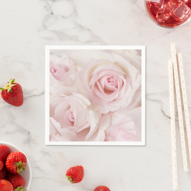 Servilleta De Papel Elegante Bouquet de rosas rosadas vintage (In situ)