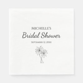 Servilleta De Papel Elegante Bridal Ducha Palmeras Tropicales Modernas