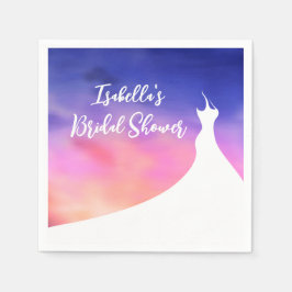 Servilleta De Papel Elegante Bridal Shower Napkin color morado