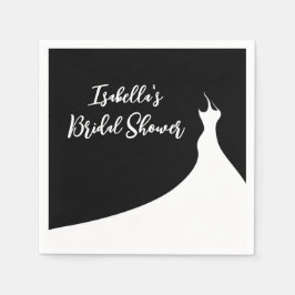 Servilleta De Papel Elegante Bridal Shower Napkin negro