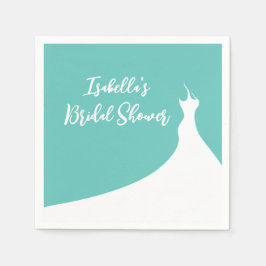 Servilleta De Papel Elegante Bridal Shower Napkin turquesa