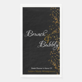 Servilleta De Papel Elegante Brunch Bubbly Bridal Shower Gold Confetti