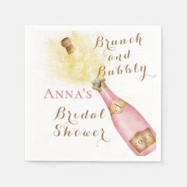 Servilleta De Papel Elegante Brunch y ducha Bubbly Bridal
