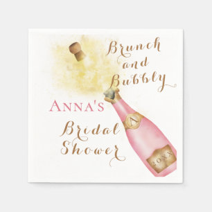 Servilleta De Papel Elegante Brunch y ducha Bubbly Bridal