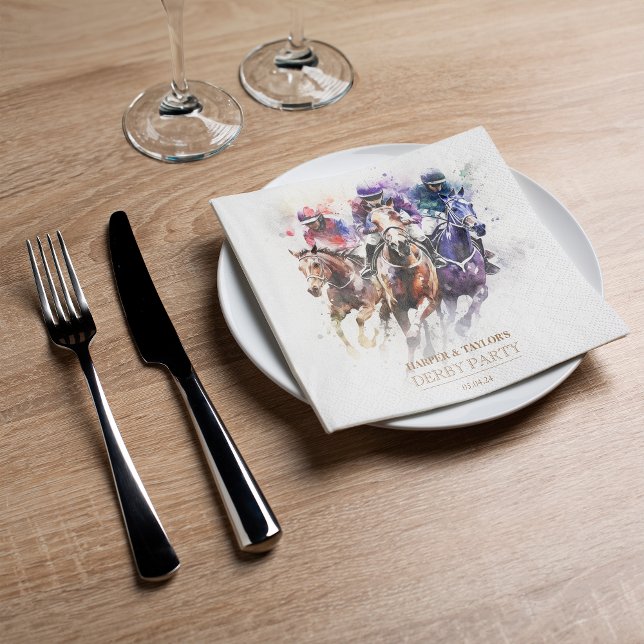 Servilleta De Papel Elegante caballo de raza Derby Fiesta Ecuestre (Wrap Your Drinks in Derby Chic: Napkins Inspired by the Winner's Circle! )
