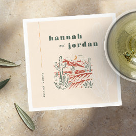 Servilleta De Papel Elegante Cactus Desert Boda Napkins