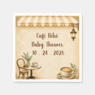Servilleta De Papel Elegante Café Bébé Baby Shower Bistro Francés Beig