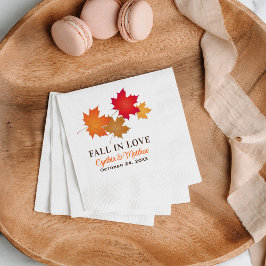 Servilleta De Papel Elegante caída en el amor otoño deja Boda