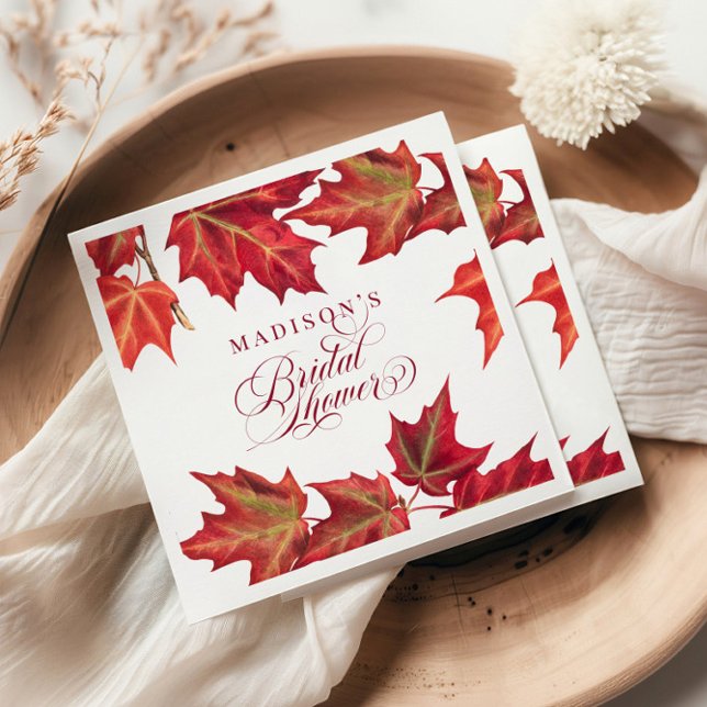 Servilleta De Papel Elegante Caída Roja Sale De La Ducha Bridal Otoño (Subido por el creador)