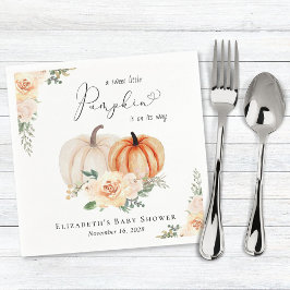 Servilleta De Papel Elegante calabaza Floral acuarela Baby Shower
