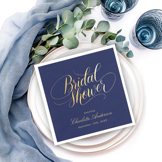 Servilleta De Papel Elegante caligrafía Bridal Shower (Subido por el creador)