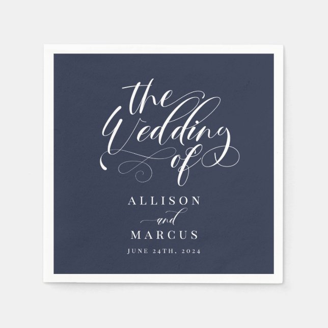 Servilleta De Papel Elegante caligrafía clásica Bodas Napkins (Anverso)