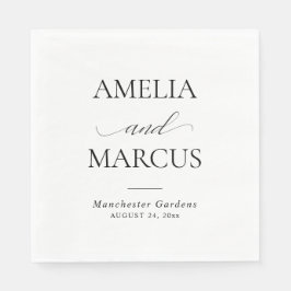 Servilleta De Papel Elegante Caligrafía Clásica de Bodas con Letra Scr