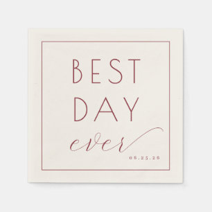 Servilleta De Papel Elegante Caligrafía de Celebración Granate