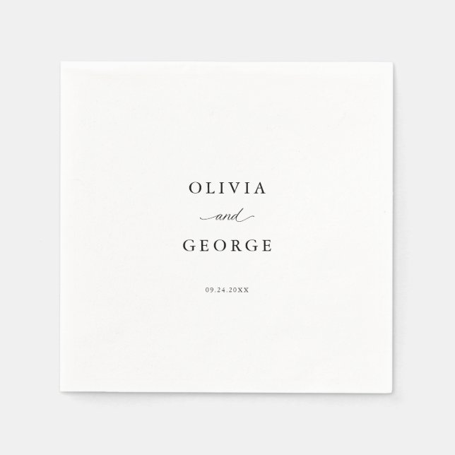 Servilleta De Papel Elegante caligrafía de escritura moderna (Anverso)