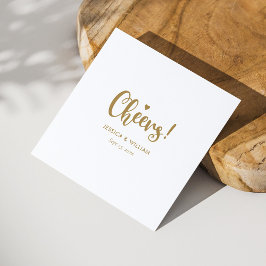 Servilleta De Papel Elegante caligrafía de oro Saluda a Bodas Napkins