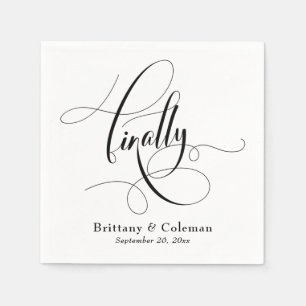 Servilleta De Papel Elegante caligrafía finalmente Boda festivo