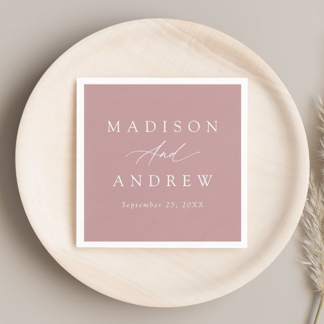 Servilleta De Papel Elegante caligrafía Rosa  Boda (Subido por el creador)