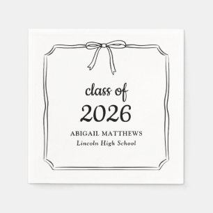 Servilleta De Papel Elegante Caprichoso Lazo Personalizado Graduación