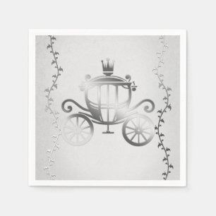 Servilleta De Papel Elegante Carruaje de Plata Historia Blanca Real