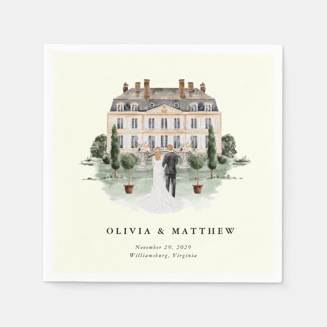 Servilleta De Papel Elegante casa de campo | Boda de campo Rancho (Anverso)