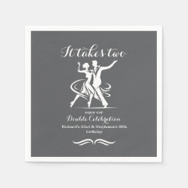 Servilleta De Papel Elegante celebración de cumpleaños conjunta de par