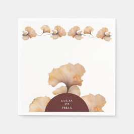 Servilleta De Papel Elegante cena Boda floral Naranja quemada en otoño