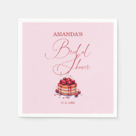 Servilleta De Papel Elegante cereza rosa en la ducha de novia más alta