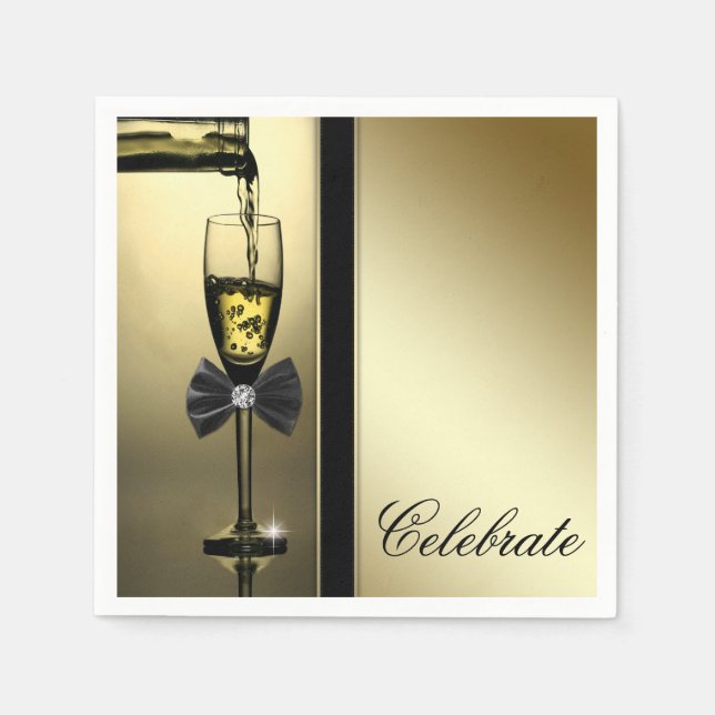 Servilleta De Papel Elegante champán de oro (Anverso)