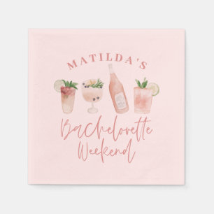 Servilleta De Papel Elegante chic moderno bebedor de acuarela despedid