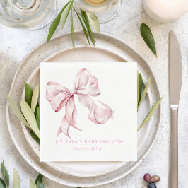 Servilleta De Papel Elegante Chica de Baby Shower de Perlas Rosadas