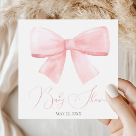 Servilleta De Papel Elegante Chica Rubor Pink Pastel Bow Baby Shower