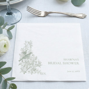 Servilleta De Papel Elegante Chinería de Sabio Naturaleza Pajarito Duc