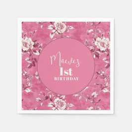 Servilleta De Papel Elegante Chinoiserie rosa Fiesta de cumpleaños 1
