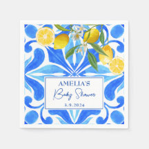 Elegante cítrico limón mediterráneo Baba Shower