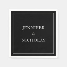 Elegante Clásico Boda Blanco Y Negro