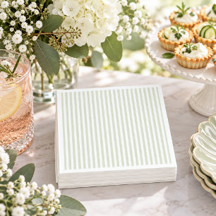 Servilleta De Papel Elegante Clásico Bridal Shower de Raya Verde Salvi