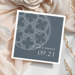 Servilleta De Papel Elegante Clásico Chic Catedral Boda Azul Orion