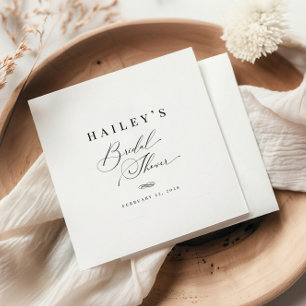 Servilleta De Papel Elegante Clásico de Caligrafía Desayuno de Novia